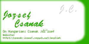 jozsef csanak business card